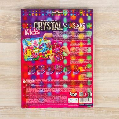 Набір для дитячої творчості Мозаїка з кристалів CRYSTAL MOSAIC KIDS DANKO TOYS Україна CRMk-01-01 / 10