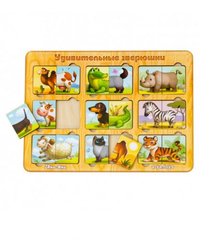 Деревянная игра сортер "Удивительные животные" Ubumblebees Украина