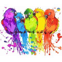 Картина по номерах "Різнобарвні папуги" 40x50 см