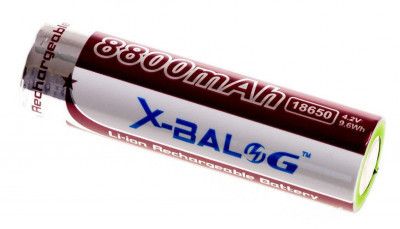 Акумулятор Li-Ion X-BALOG для ліхтариків 18650 АКБ 8800 mAh 4,2V 9,6Wh
